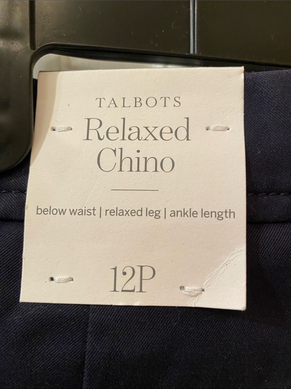 Talbots Relaxed Chino Pants • 12 Petite • Navy - Picture 4 of 8